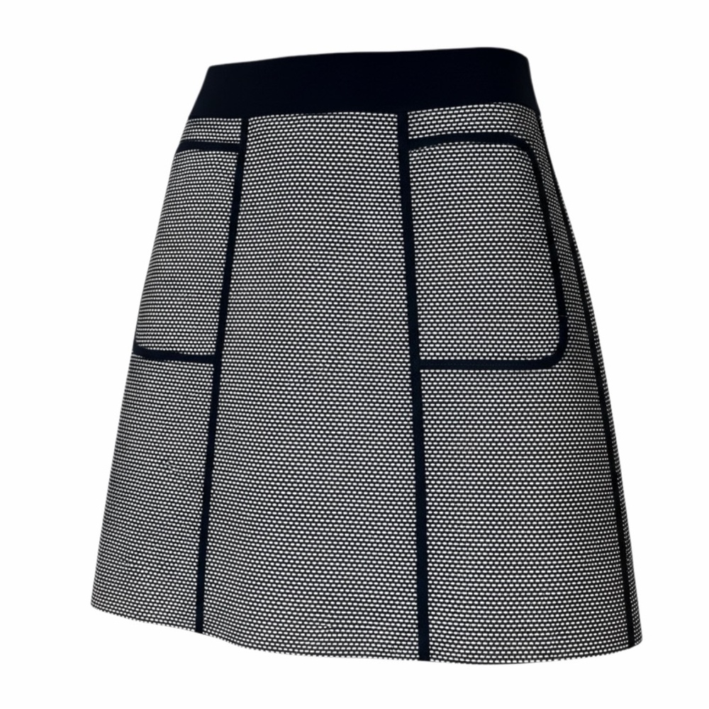Lafayette 148 NY Woman’s Navy Retro Tweed Micro Dots A-Line Mini Skirt - Size 2